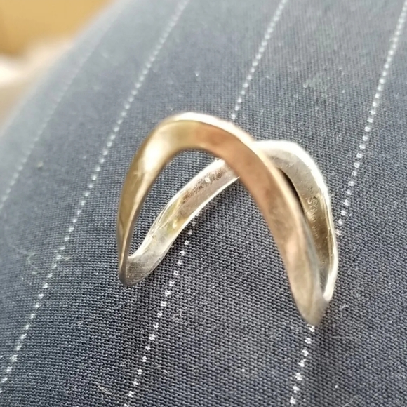 Vintage Sterling Silver abstract design ring unique unusual signed - Picture 11 of 11